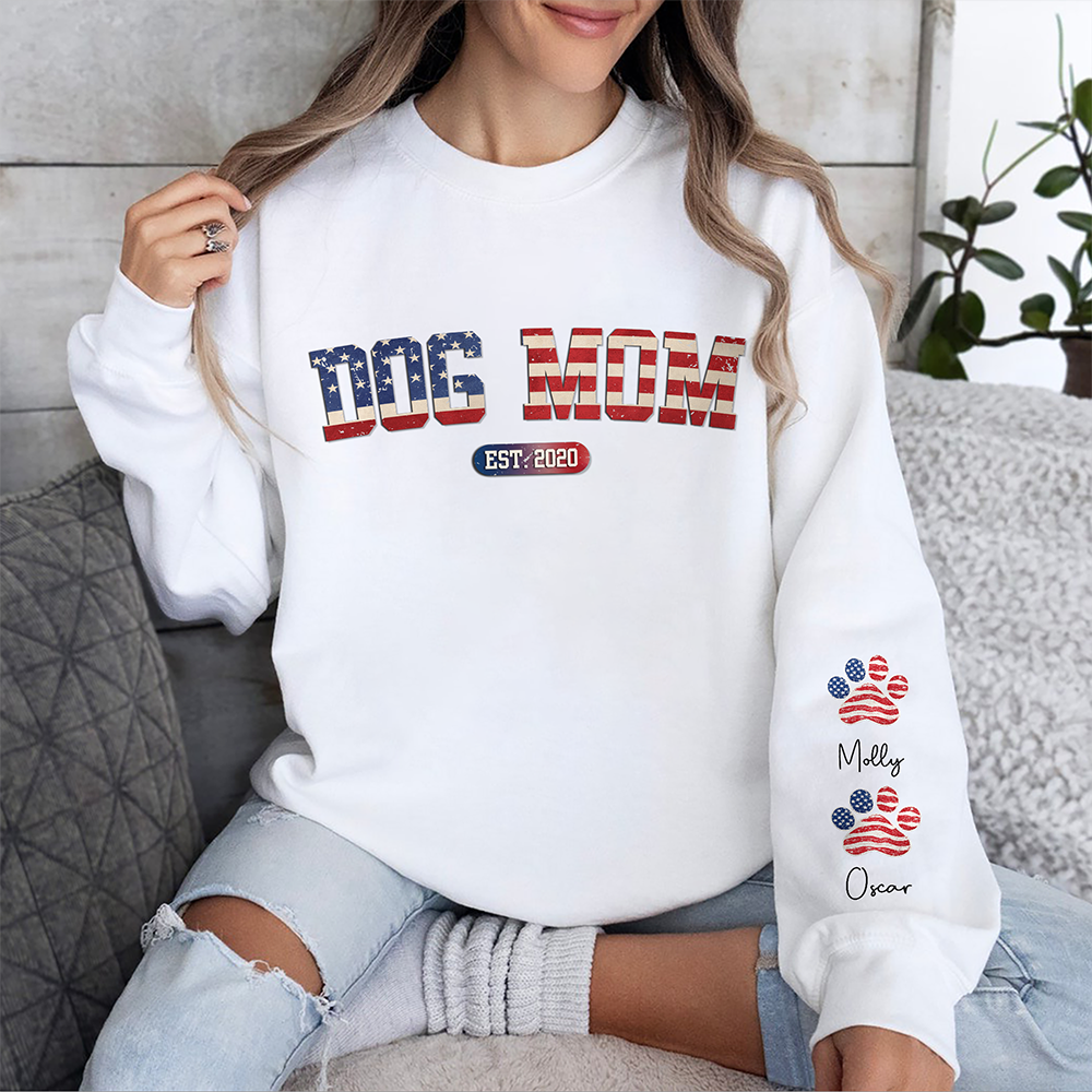 I'm A Cool Dog Mama - Dog Personalized Sweatshirt With Design On Sleeve HA75 920028