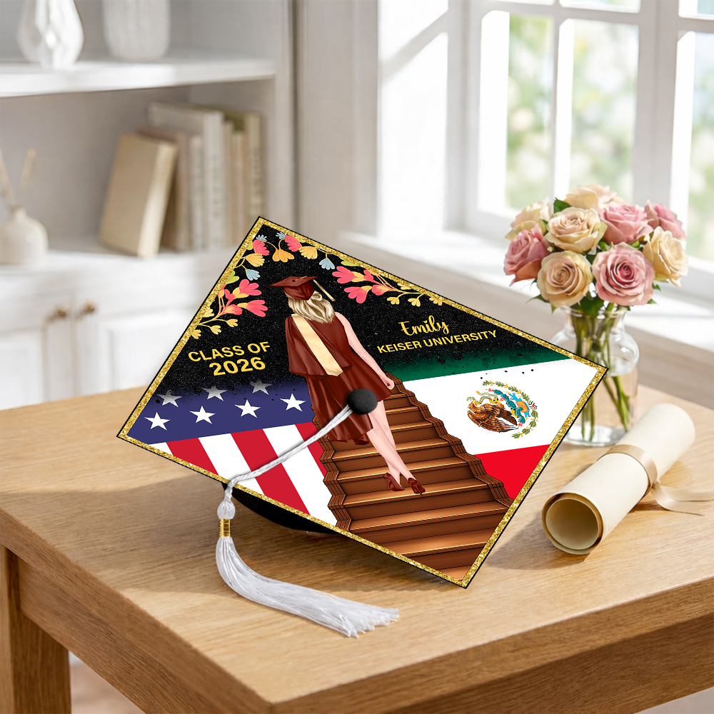 Custom Country Flag Class of 2026 Graduation Cap Topper CH07 910898