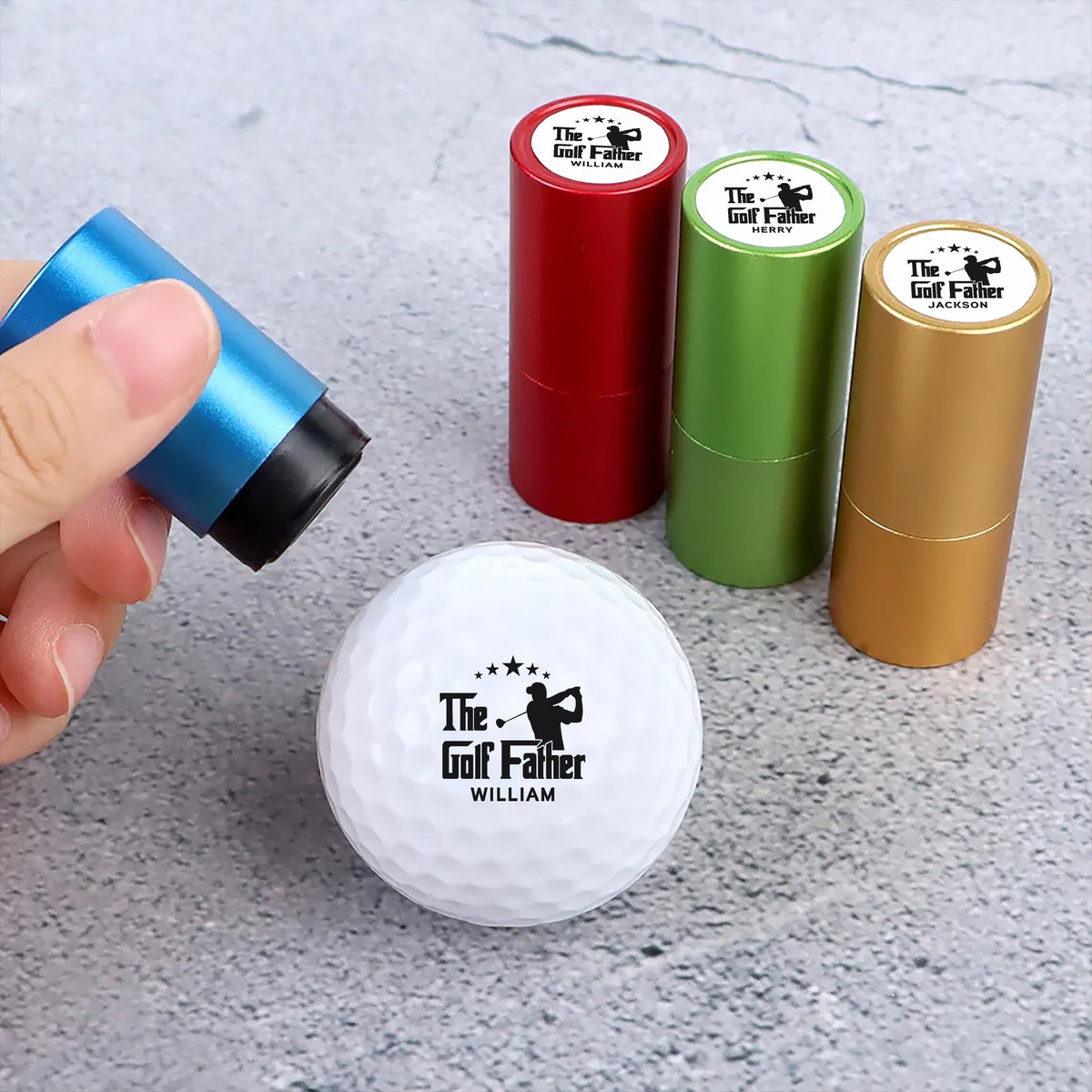 Custom Name The Golf Father Personalized Golf Ball Stamp Box Gift for Golfer, Golf Ball Marker HA75 898438
