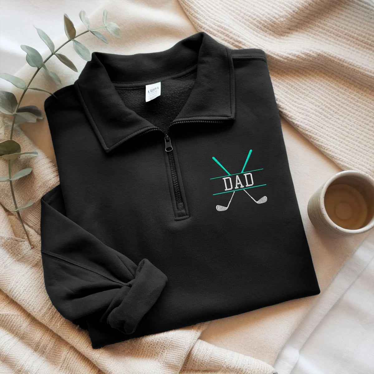 Personalized Name Embroidered Golf Quarter Zip Sweater, Unique Enthusiast Gift HA75 898616