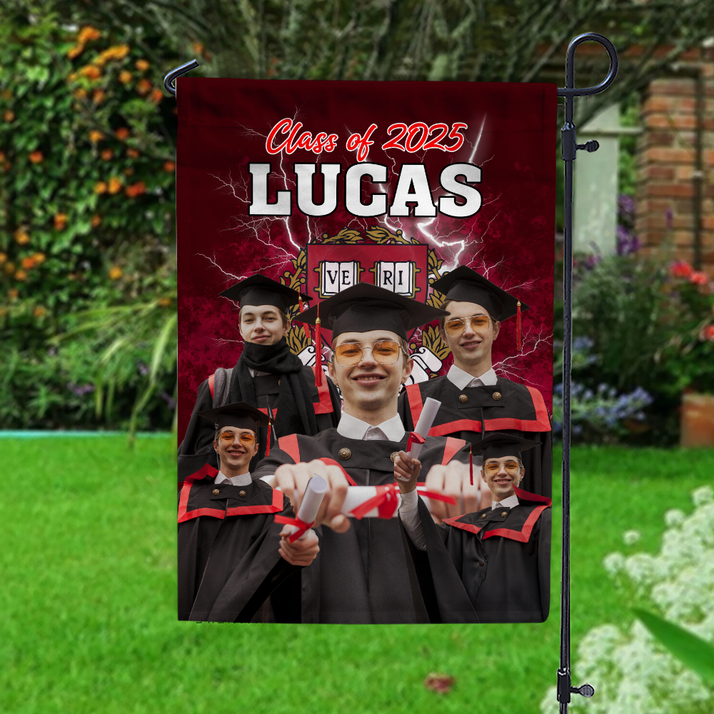 Custom Photo And Name Proud Graduation 2025 Garden Flag TH10 892469