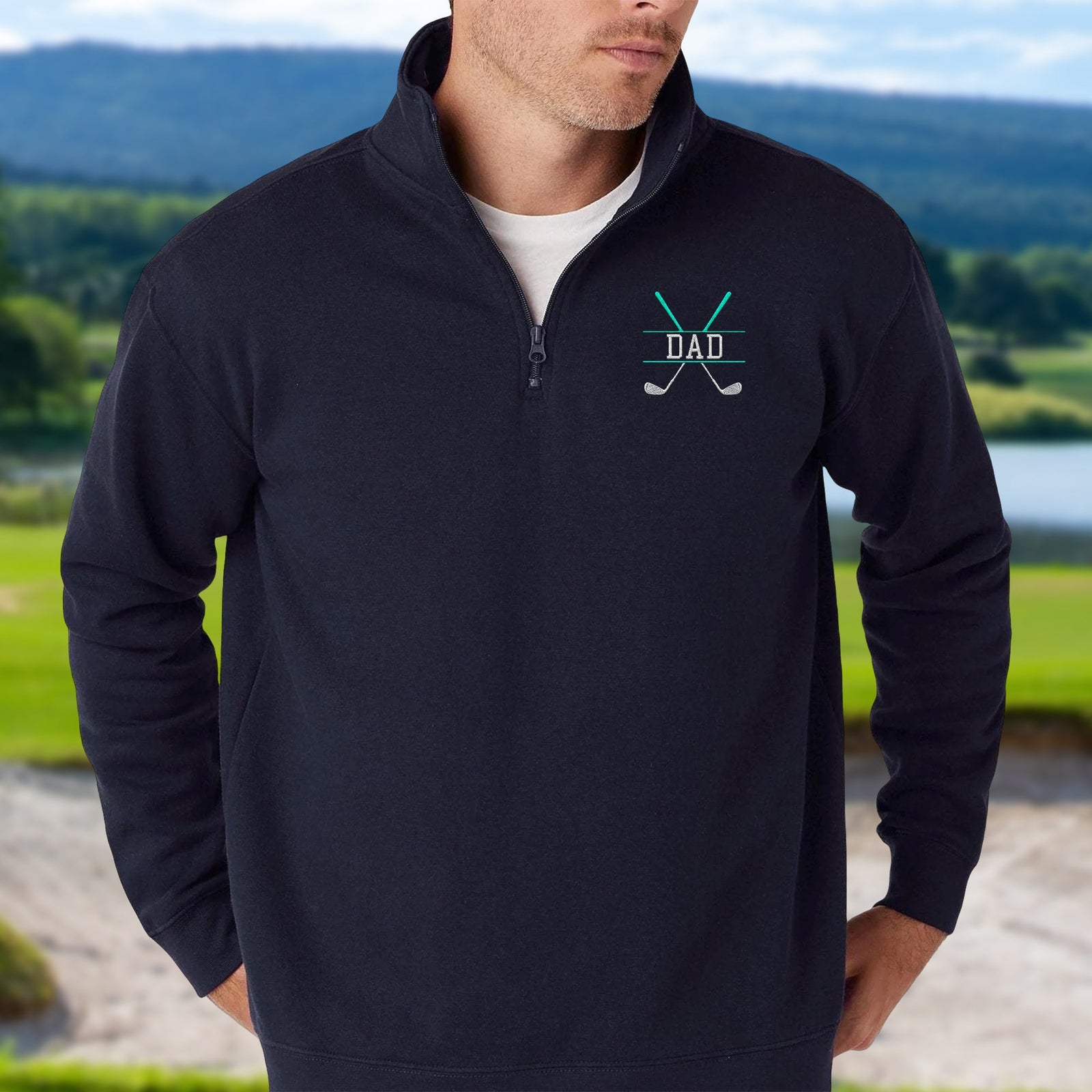 Personalized Name Embroidered Golf Quarter Zip Sweater, Unique Enthusiast Gift HA75 898616