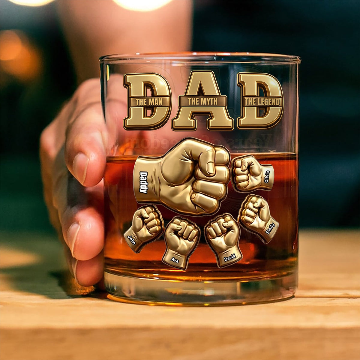 Custom Name Dad The Man The Myth The Legend US 250 Years Of Freedom 1776 - 2026 Whiskey Glass CH07 911480