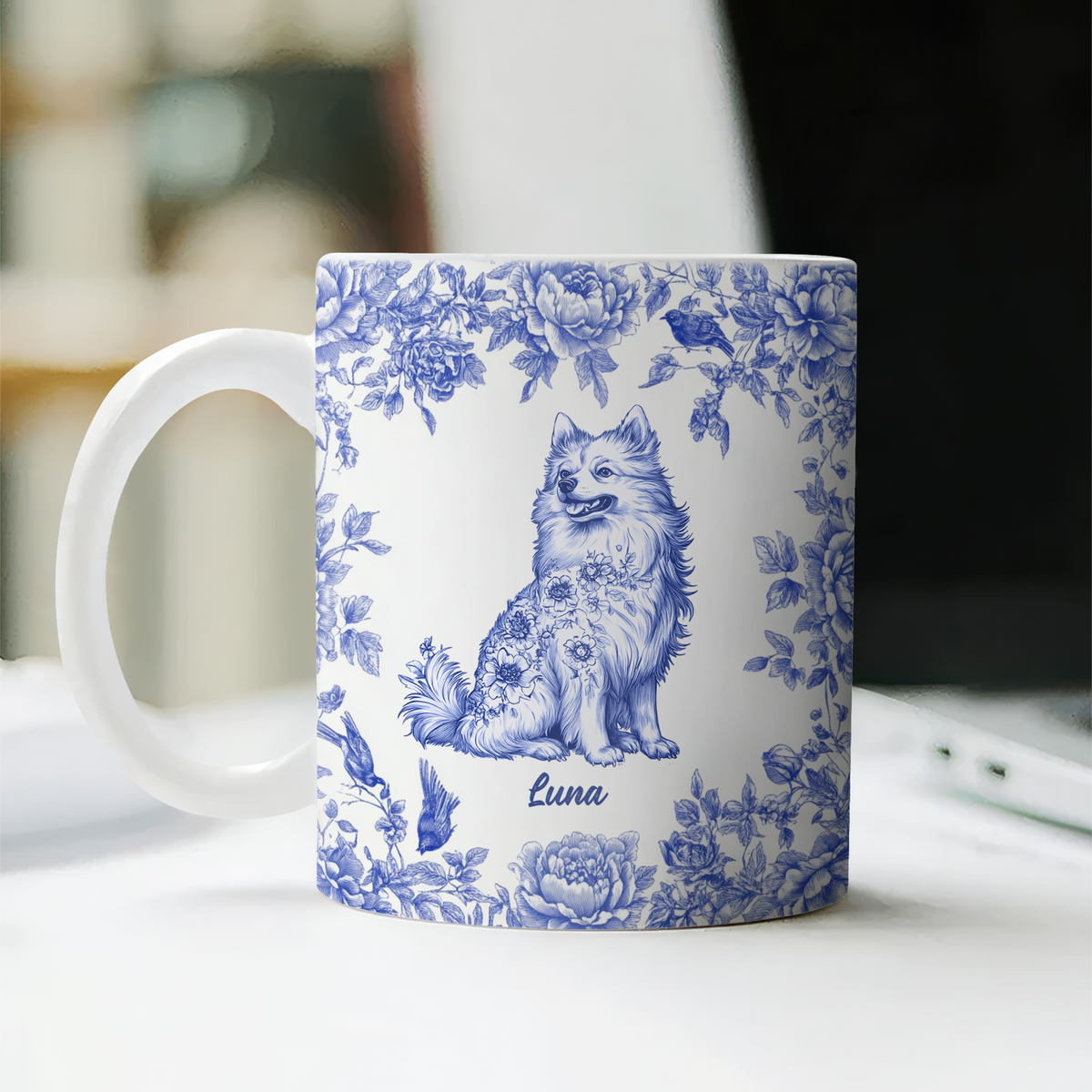 Custom Dog Breeds Chinoiserie Toile De Jouy Style Personalized Mug Gift For Dog Lovers HA75 892550