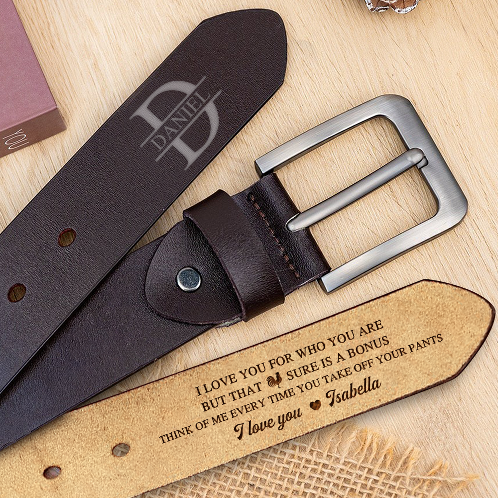 Personalized Leather Belt for Anniversary, Valentines Day Gift for Husband, Boyfriend HA75 898720