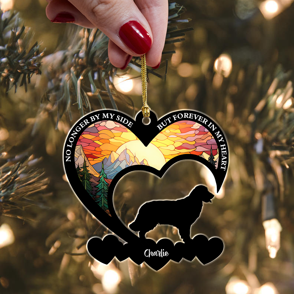 No Longer By My Side But Forever in My Heart Personalized Dog Memorial Acrylic Ornament LM32 893851