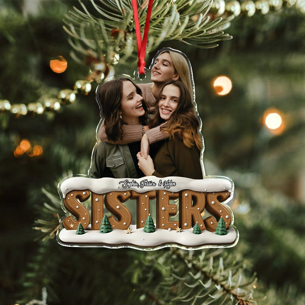 Custom Funny Photo Bestie Photo Christmas Tree Acrylic Ornament LM32 895953